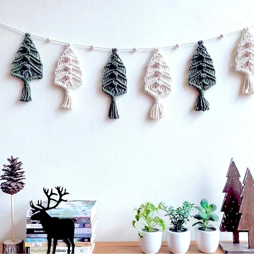 Soul Embellishment’s™️ Handcrafted Macrame Christmas Tree Wall Hanging
